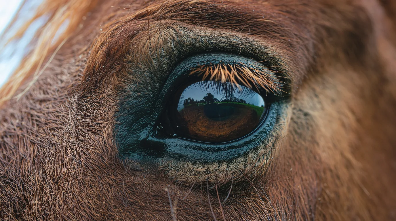 Un regard de cheval au La Vallée des Châteaux à cheval, Castelnaud-la-Chapelle